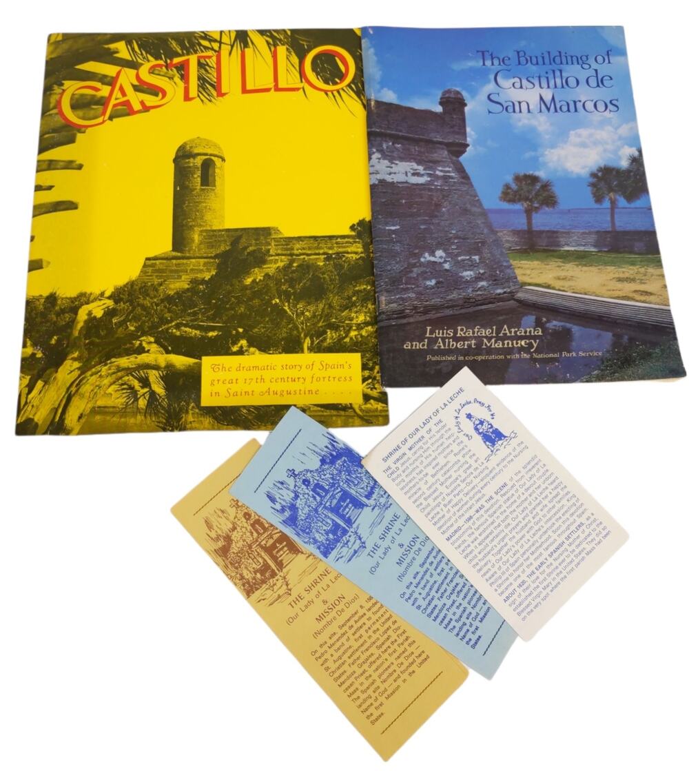 Lot of 2 Vintage Castillo de San Marcos History Books, St. Augustine Florida